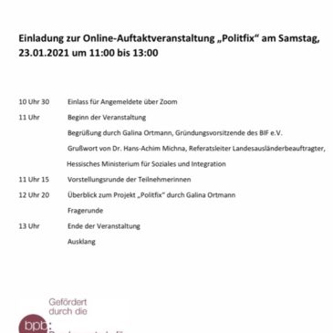 Auftaktveranstaltung „Politfix“