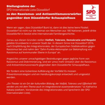 Stellungnahme der SPD-Internationalen Liste zu den Rassismus- und Antisemitismusvorwürfen gegenüber dem Schauspielhaus