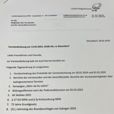Vorstandssitzung des Landesintegrationsrates NRW